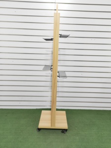 Espositore per Gioielli a Doppio Lato in Legno con Ganci Rimovibili e Ruote per Negozi e Supermercati - Product Image 4