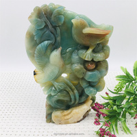Sculpture animalière unique sculptures bleu ciel caraïbes calcite aigle cristal artisanat sculpté amazonite oiseaux pour la décoration