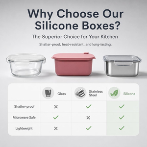 Boîte à lunch en silicone, récipient de stockage alimentaire, étanche, sans BPA, empilable, boîtes de préparation des repas, utilisable au micro-ondes, flexible - Product Image 3