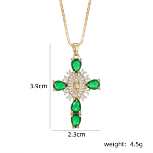 Hot Selling Fashion Versatile Jewelry <b>Copper</b> Inlaid With Zircon Stones Cross Pendant Necklace for Men Women Factory Wholesale - Product Image 3