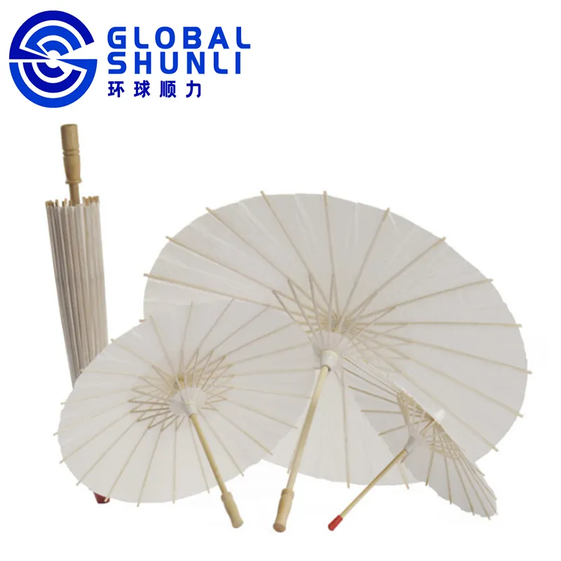 Commercio all'ingrosso alla moda di carta multiuso ombrelloni Bianco Ombrello di Carta ombrelloni giapponese di carta per L'artigianato FAI DA TE Decorazione di Cerimonia Nuziale