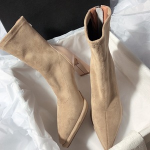 Bottines pointues rétro à talon bas décontractées et tendance pour femmes - Product Image 1