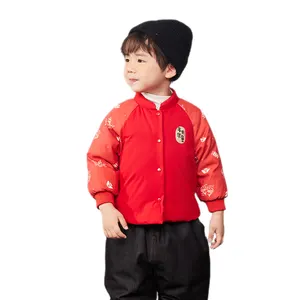 Chinese Red Children Girls Popular Down Jacket Coats Duck Down Filled 600+ Filling Power Down Puffer Jacket For Girls