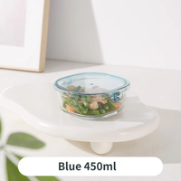 Borosilicaat glazen saladekom vierkante mengkom BPA-vrij fruitkom serveerschaal 450ml 900ml roze blauw