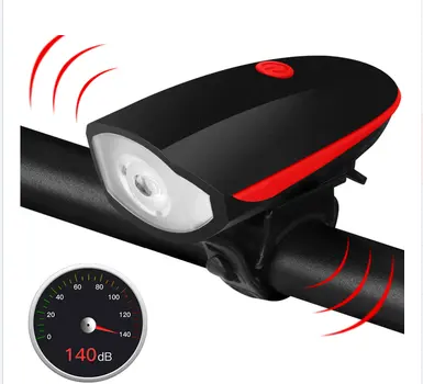 Моль головной свет водонепроницаемый велосипедный фонарь 120 дб громкий звуковой сигнал тревоги предупреждение перезаряжаемая светодиодная передняя фара для велосипеда
