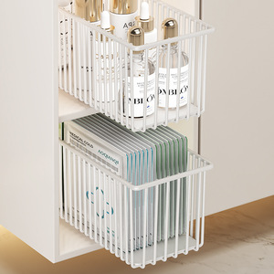 Sea Shark Pull-Out Storage <b>Basket</b> Carbon Steel Multipurpose Kitchen <b>Wardrobe</b> Cabinet Organizer - Product Image 1