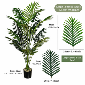 Planta Artificial de Palma Areca en Maceta de 125 cm Resistente a los Rayos UV, Venta Caliente 2025, Palmera Tropical Artificial para Decoración del Hogar y Hoteles - Product Image 4