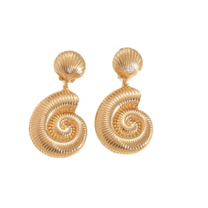 Jingciren Boutique European and American Cross-border Heavy <b>Industry</b> Pattern Conch Style <b>Earrings</b> High Personality Exaggerated - Product Image 5
