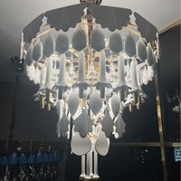 Lustre personnalisé en céramique pour villa, design moderne, éclairage LED, modelage floral, décoration intérieure OEM/ODM