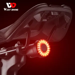 WEST BIKING Smart Brake Bicycle Tail Light Mountain Bike Road Bike Light 400mAh IPX6 Waterproof 5 Modes Riding Tail Light