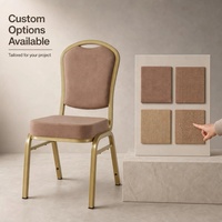 Chaise de banquet rembourrée moderne avec structure métallique, siège pour salle à manger d'hôtel et réunions, couleur personnalisable, mobilier événementiel