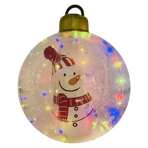 Ballon gonflable lumineux solaire personnalisé pour Noël, en PVC transparent, pleine couleur, 60 cm, Bonhomme de neige, Arbre, Père Noël - Product Image 4