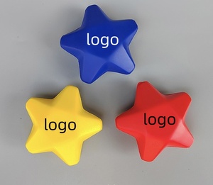 Jouet promotionnel en mousse PU personnalisé avec logo et forme personnalisée, jouet à presser en forme d'étoile, balle anti-stress en forme d'étoile - Product Image 1