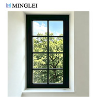 Ventana Abatible de Aluminio NFRC Personalizada, Ventanas de Triple Vidrio con Rotura de Puente Térmico de Alta Eficiencia Energética