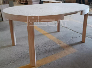 Thiết kế nóng bán hình bầu dục phòng ăn đồ nội thất cao su gỗ MDF Veneer mở rộng bàn ăn - Product Image 6