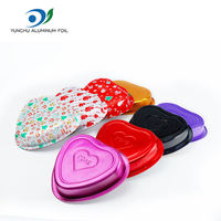 255ml de papier d'aluminium en forme de coeur CupCake Cuisson Pan Liners Muffin Tin Container pour la fabrication de récipient alimentaire