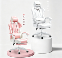 Chaise de jeu ergonomique en cuir à dossier haut, moderne, confortable, réglable en hauteur, inclinable et pivotante à 360 degrés
