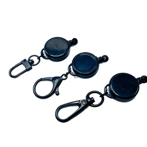Retractable Keychain Id <b>Clip</b> Nylon Anti Loss Lanyard High Elasticity Dog <b>Clip</b> Gift Item Zinc Alloy Digital Printing - Product Image 1