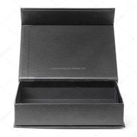 Custom Black Book Shaped Cardboard Magnetic Flip Closure Packaging Rigid Paper Gift Box