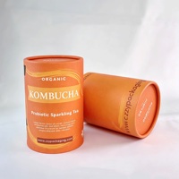 Emballage en tube de papier pour thé biologique de qualité alimentaire avec logo personnalisé, boîte cylindrique en carton rond pour le thé Kombucha