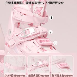 รองเท้าสเก็ตเด็กแบบปรับได้ Sway Kids ล้อเดี่ยวพร้อมเบรก สำหรับผู้เริ่มต้น อายุ 6-12 ปี ป้องกันเต็มรูปแบบด้วยเปลือกหุ้ม - Product Image 3