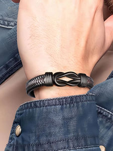 Cadeaux d'anniversaire pour fils de la part de maman, cadeaux de la Saint-Valentin pour fils, bracelets en cuir pour fils, bracelets noués, bijoux - Product Image 4