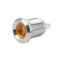 Luz de tablero piloto con indicador de Metal, lámpara LED de 22mm, Terminal de tornillo, 12V, cabeza cromada