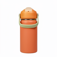 Mug portable en acier inoxydable écologique à double ouverture pour enfant, jeune, nature, campus, pique-nique, jeu, réutilisable