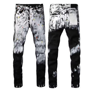 <span class=keywords><strong>Pantaloni</strong></span> da uomo <span class=keywords><strong>strappati</strong></span> in stile Slim Slim Fit di alta qualità stampati da uomo - Product Image 5