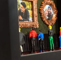 Cadre photo 3D style musée, boîte à ombre noire, vitrine murale avec figurines miniatures pour la décoration intérieure