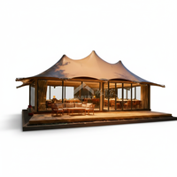 Tente de restauration modulaire préfabriquée en acier de style marocain BABERY pour restaurants extérieurs et services de traiteur en milieu hôtelier