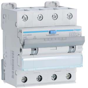 AFR490H Personalizzabile con RCBO Hagers 10000A 4P curva C 40A A-HI 300mA 4M - Product Image 1