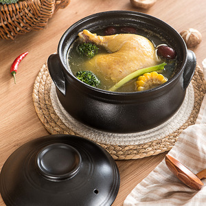 Casserole en grès <span class=keywords><strong>noir</strong></span> de style coréen, pot à ragoût en céramique résistant aux hautes températures pour usage domestique et commercial - Product Image 5