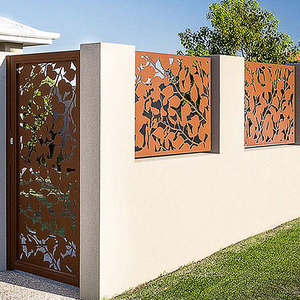 Panneaux de clôture décoratifs modernes en alliage d'aluminium découpés au <span class=keywords><strong>laser</strong></span>, résistants à la corrosion et thermolaqués, balustrade de luxe en <span class=keywords><strong>fer</strong></span> <span class=keywords><strong>forgé</strong></span> pour - Product Image 3