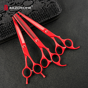 कुत्ते Thinning कैंची पालतू 7 इंच कैंची SUS420J2 + स्टेनलेस स्टील कुत्ते सौंदर्य कैंची सेट घुमावदार कैंची - Product Image 4