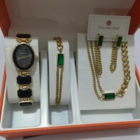 Montre de Luxe pour Femme avec Strass, Bracelet Tendance, Montre-Bracelet à Quartz en Acier Inoxydable, Ensemble de Bijoux pour Dames, Reloj Mujer