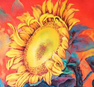 Fatto a mano moderno girasole parete arte arenaria pittura <span class=keywords><strong>con</strong></span> Base di supporto su tela per la decorazione della casa e ornamento di fiori opere d'arte - Product Image 2