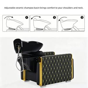 Fauteuil de lavage de luxe pour salon de coiffure avec bac en céramique - Product Image 4