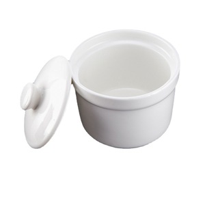 หม้อเซรามิกสีขาวสำหรับตุ๋นซุป พร้อมฝาปิด ทนความร้อน ใช้สำหรับทำอาหารและเสิร์ฟ - Product Image 5