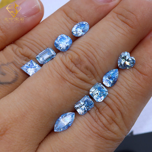 Klein color azul mosanita diamante oval/princesa/corazón/cojín corte VVS mosanita GRA suelto mosanita piedra preciosa - Product Image 3