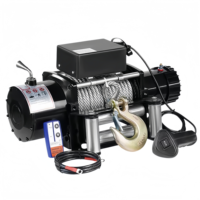Cabrestante Eléctrico de 12V 24V CC Directo de Fábrica para Vehículos Todoterreno 4X4 4WD SUV, Cabrestante Eléctrico para Coche con Cable de Acero y Nylon