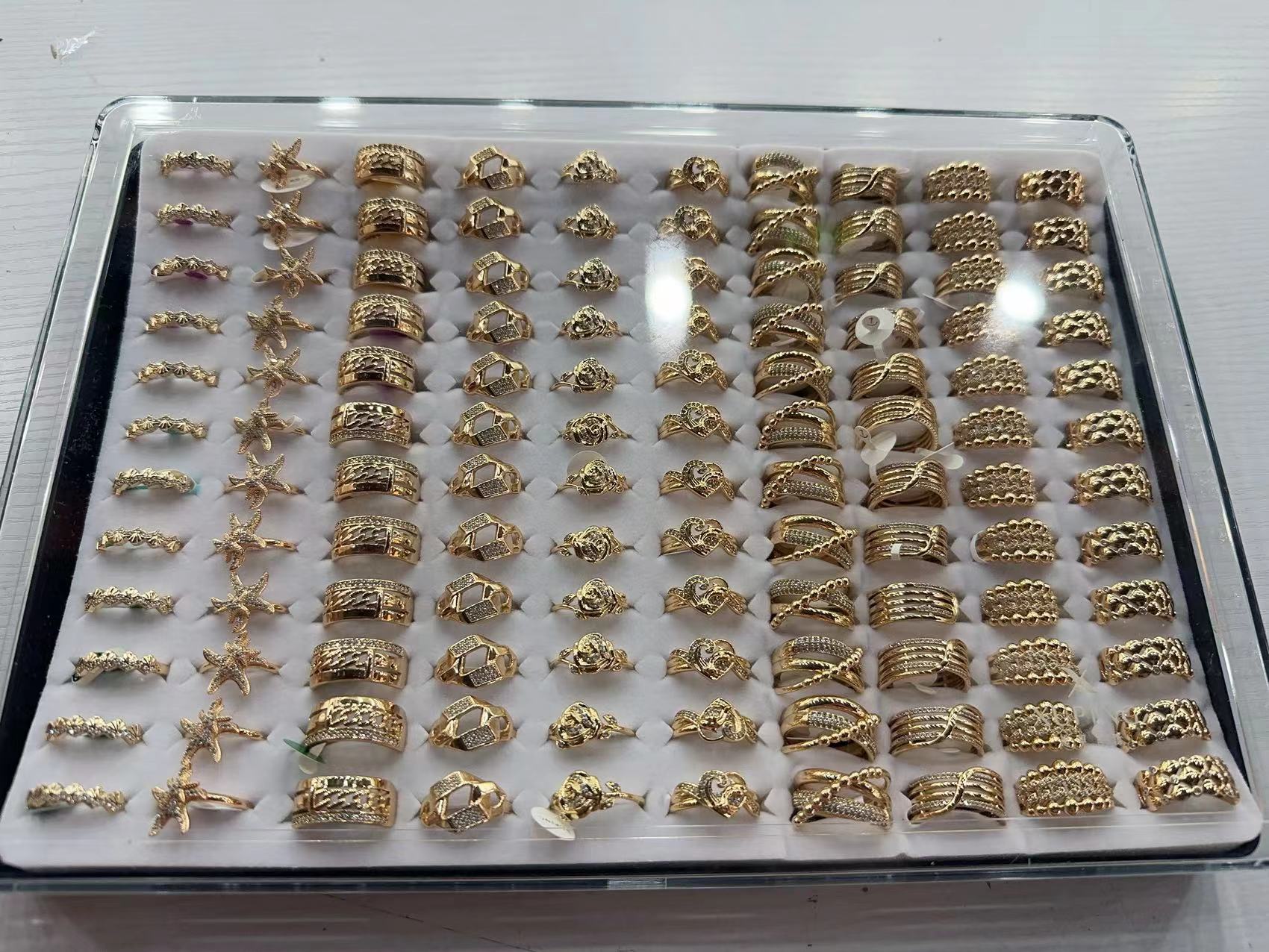 48 #18K plateó el anillo del tamaño de la mezcla