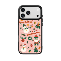 Coque de téléphone AG Feeling Black Edge avec motif de Noël doré pour iPhone 17, 17 Pro Max, 16 Pro, 15, 15 Pro Max, 15 Pro, 14 Pro Max – Coque magnétique