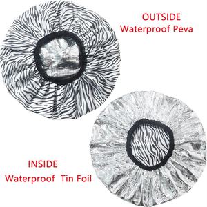 <span class=keywords><strong>Bonnet</strong></span> de bain <span class=keywords><strong>auto</strong></span>-<span class=keywords><strong>chauffant</strong></span> personnalisé pour femme, réutilisable, en plastique imperméable de haute qualité, avec doublure en tissu, pour la plage, les affaires et les fêtes - Product Image 1