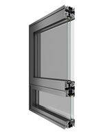 Ventana Abatible Moderna de Aluminio con Rotura de Puente Térmico, Aislamiento Acústico, Resistencia al Viento, Doble Vidrio Templado para Baño