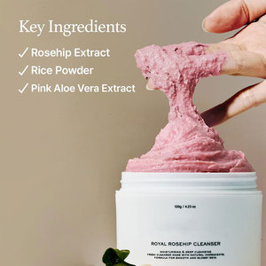 Etiqueta privada Hidratante <span class=keywords><strong>Exfoliante</strong></span> Limpieza profunda Rosa mosqueta Brillo Arroz Mochi Limpiador facial y <span class=keywords><strong>exfoliante</strong></span> diario con <span class=keywords><strong>agua</strong></span> <span class=keywords><strong>de</strong></span> arroz - Product Image 3
