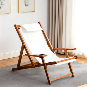 Silla de Playa <span class=keywords><strong>Plegable</strong></span> de <span class=keywords><strong>Madera</strong></span> Maciza al por Mayor del Fabricante, <span class=keywords><strong>Tumbona</strong></span> de <span class=keywords><strong>Lona</strong></span> Oxford para Playa con Portavasos - Product Image 4