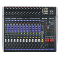 Console de mixage audio professionnelle EX 8, 12, 16 canaux avec égaliseur 3 bandes, MP3/USB/carte SD, sorties doubles métalliques pour les performances sur scène