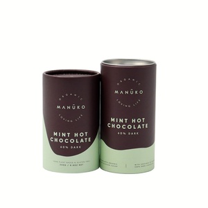 Envase de Papel Biodegradable con Patrones Personalizados para Alimentos, Caja de Almacenamiento de Cacao en Polvo Orgánico con Tapa de Aluminio - Product Image 2