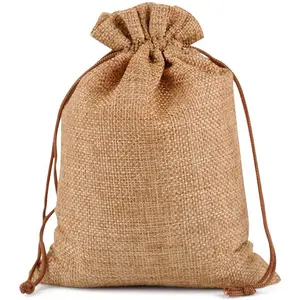 7x9/9x12/10x15 Cm Reusable Premium Burlap Gift Bags with Drawstring Linen Sack Pouch for Wedding Party Favors